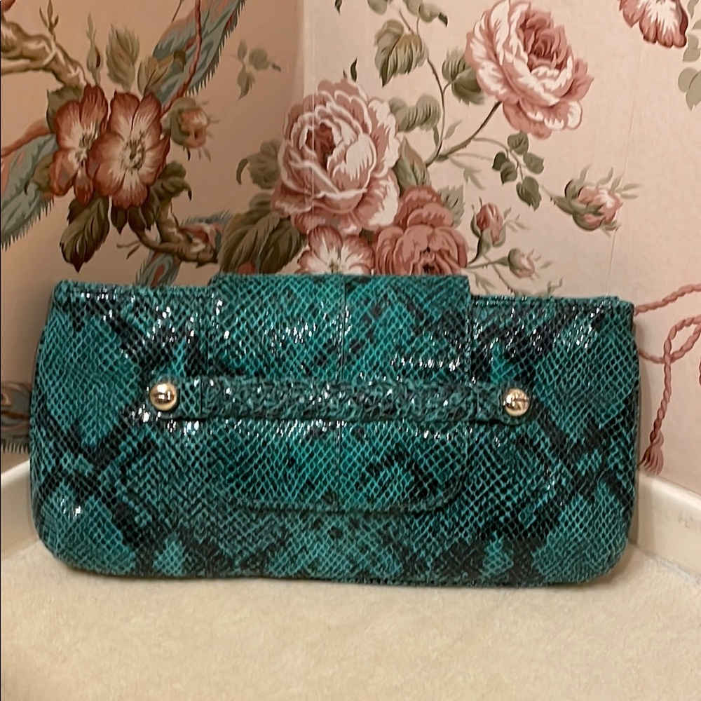 NWT Green snakeskin clutch by Alexisuospny O/S